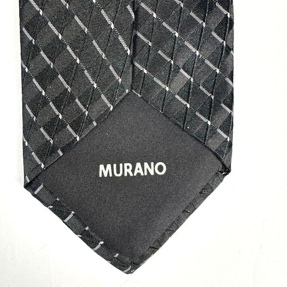 Murano Tie Made In The USA 100% Silk Black and White - Picture 7 of 11